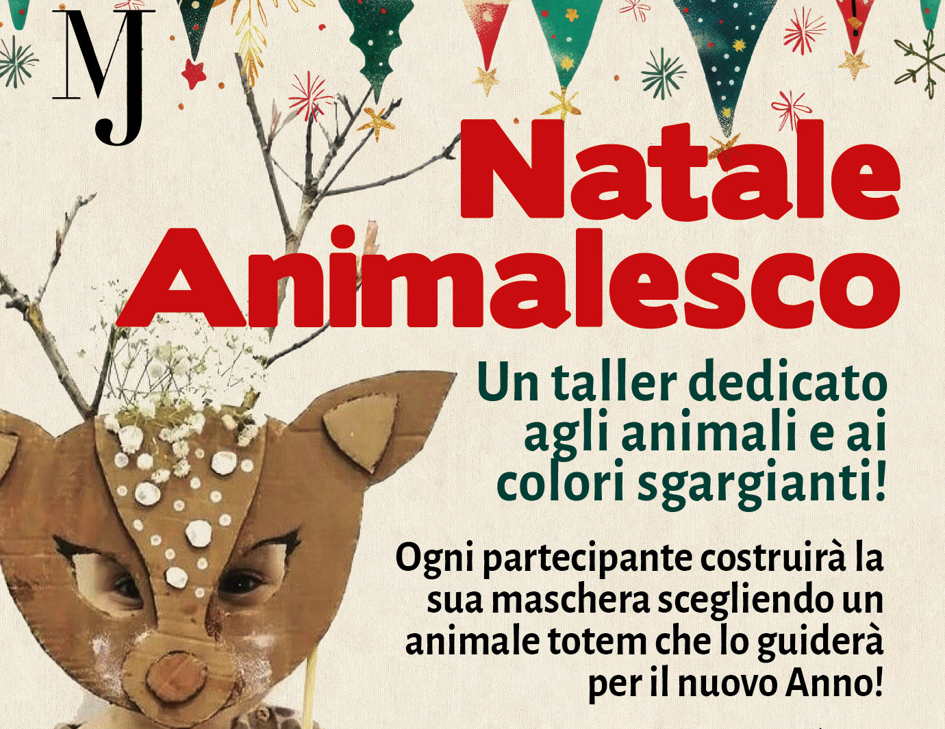 Locandina natale animalesco per bambini