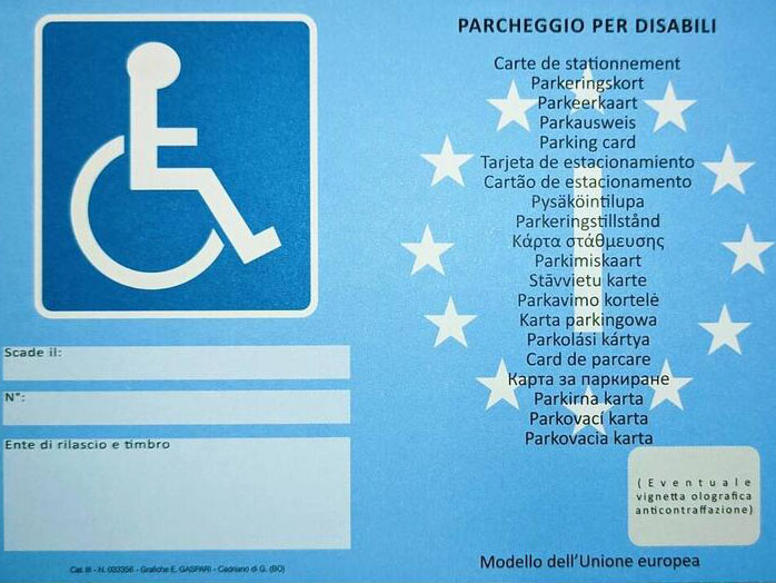 Contrassegno circolazione - Portatori di handicap