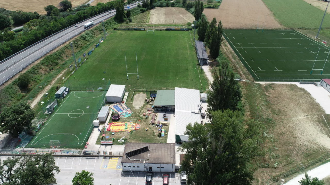 Veduta aerea dell'area dove sorge il campo da rugby