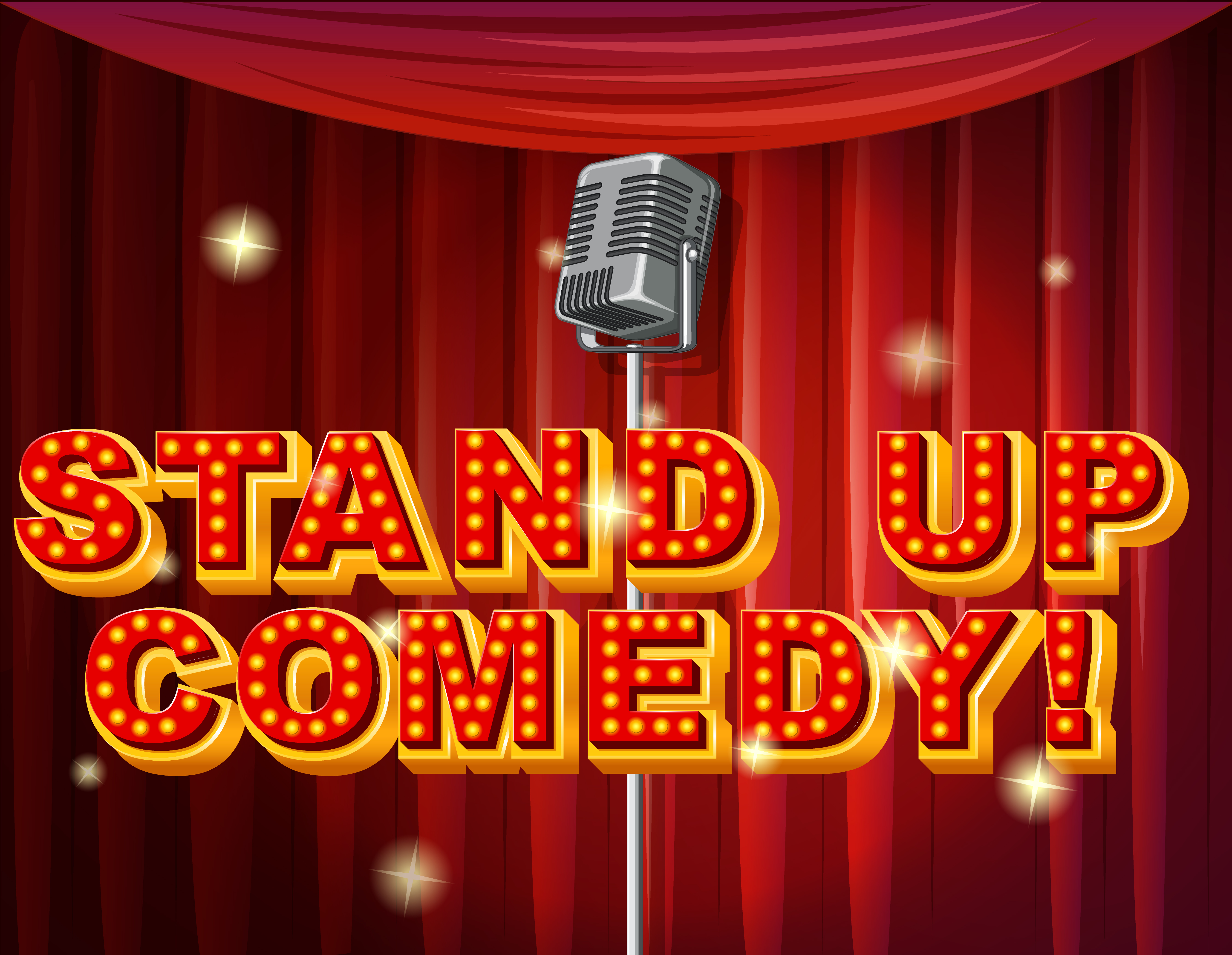 Microfono con la scritta Stand Up Comedy